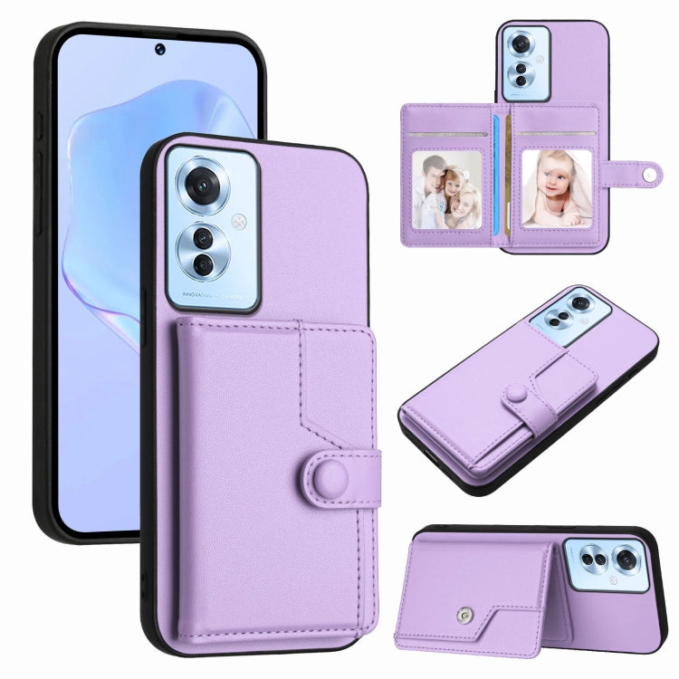 Button Card Bag RFID Anti-theft Phone Case, For OPPO Reno12 Global, For OPPO K12 5G, For OPPO A3 Pro 5G, For OPPO Reno11 F / F25 Pro, For OPPO Reno11 Global, For OPPO Reno11 Pro Global, For OPPO A58 / A58x / A1x, For OPPO A38 4G / A18 4G Global