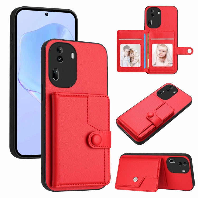 Button Card Bag RFID Anti-theft Phone Case, For OPPO Reno12 Global, For OPPO K12 5G, For OPPO A3 Pro 5G, For OPPO Reno11 F / F25 Pro, For OPPO Reno11 Global, For OPPO Reno11 Pro Global, For OPPO A58 / A58x / A1x, For OPPO A38 4G / A18 4G Global