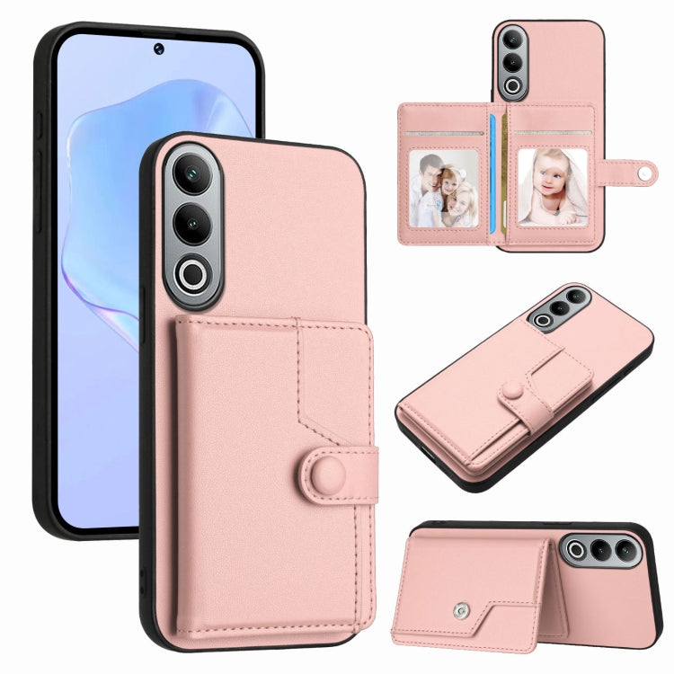 Button Card Bag RFID Anti-theft Phone Case, For OPPO Reno12 Global, For OPPO K12 5G, For OPPO A3 Pro 5G, For OPPO Reno11 F / F25 Pro, For OPPO Reno11 Global, For OPPO Reno11 Pro Global, For OPPO A58 / A58x / A1x, For OPPO A38 4G / A18 4G Global
