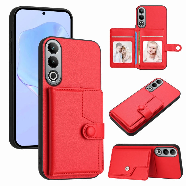 Button Card Bag RFID Anti-theft Phone Case, For OPPO Reno12 Global, For OPPO K12 5G, For OPPO A3 Pro 5G, For OPPO Reno11 F / F25 Pro, For OPPO Reno11 Global, For OPPO Reno11 Pro Global, For OPPO A58 / A58x / A1x, For OPPO A38 4G / A18 4G Global