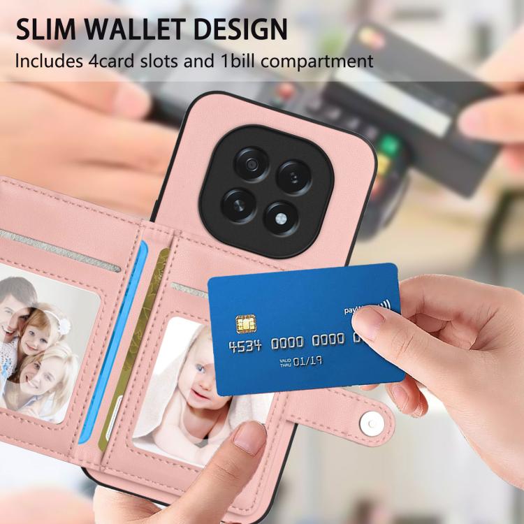 Button Card Bag RFID Anti-theft Phone Case, For OPPO A5 / F29, For OPPO Find X8s+, For OPPO Find X8s, For OPPO Find X8 Ultra, For OPPO A5 Energy / A5 Pro 5G Global, For OPPO K12x, For OPPO A3 Pro Global, For OPPO Reno12 Pro Global