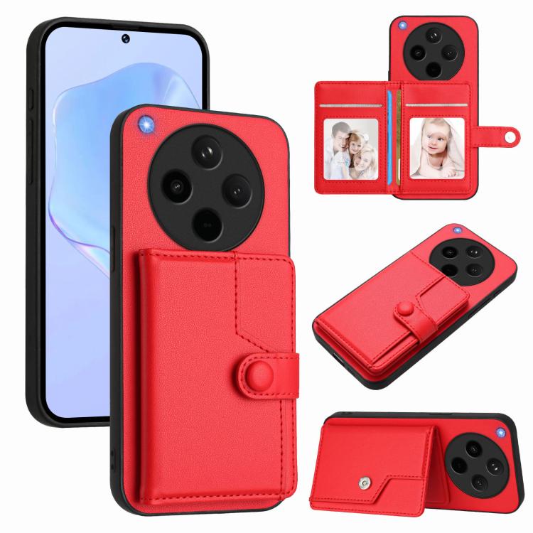 Button Card Bag RFID Anti-theft Phone Case, For OPPO A5 / F29, For OPPO Find X8s+, For OPPO Find X8s, For OPPO Find X8 Ultra, For OPPO A5 Energy / A5 Pro 5G Global, For OPPO K12x, For OPPO A3 Pro Global, For OPPO Reno12 Pro Global