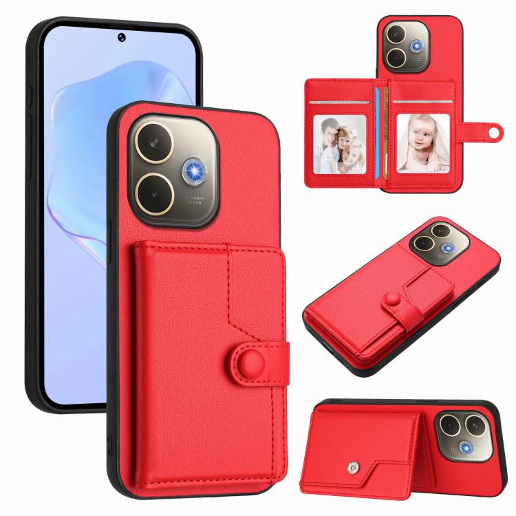 Button Card Bag RFID Anti-theft Phone Case, For OPPO A5 / F29, For OPPO Find X8s+, For OPPO Find X8s, For OPPO Find X8 Ultra, For OPPO A5 Energy / A5 Pro 5G Global, For OPPO K12x, For OPPO A3 Pro Global, For OPPO Reno12 Pro Global