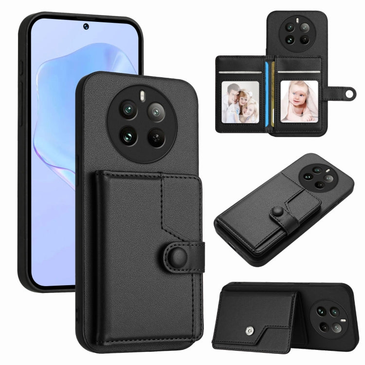 Button Card Bag RFID Anti-theft Phone Case, For Realme 14, For Realme 14 Pro+, For Realme 14 Pro, For Realme 13 Pro / 13 Pro+ 5G, For Realme GT Neo6 SE, For Realme 12 Pro+ / 12 Pro, For Realme 12+ 5G / P1 5G