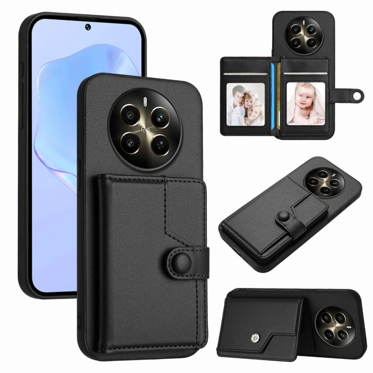 Button Card Bag RFID Anti-theft Phone Case, For Realme 14, For Realme 14 Pro+, For Realme 14 Pro, For Realme 13 Pro / 13 Pro+ 5G, For Realme GT Neo6 SE, For Realme 12 Pro+ / 12 Pro, For Realme 12+ 5G / P1 5G