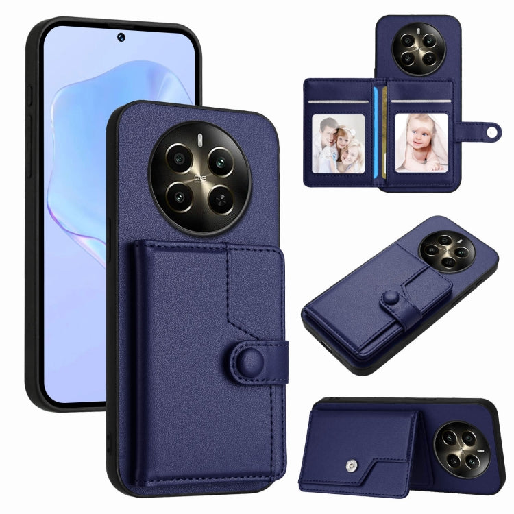 Button Card Bag RFID Anti-theft Phone Case, For Realme 14, For Realme 14 Pro+, For Realme 14 Pro, For Realme 13 Pro / 13 Pro+ 5G, For Realme GT Neo6 SE, For Realme 12 Pro+ / 12 Pro, For Realme 12+ 5G / P1 5G