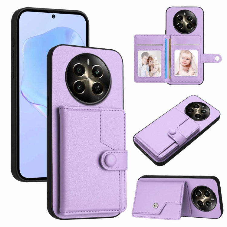 Button Card Bag RFID Anti-theft Phone Case, For Realme 14, For Realme 14 Pro+, For Realme 14 Pro, For Realme 13 Pro / 13 Pro+ 5G, For Realme GT Neo6 SE, For Realme 12 Pro+ / 12 Pro, For Realme 12+ 5G / P1 5G