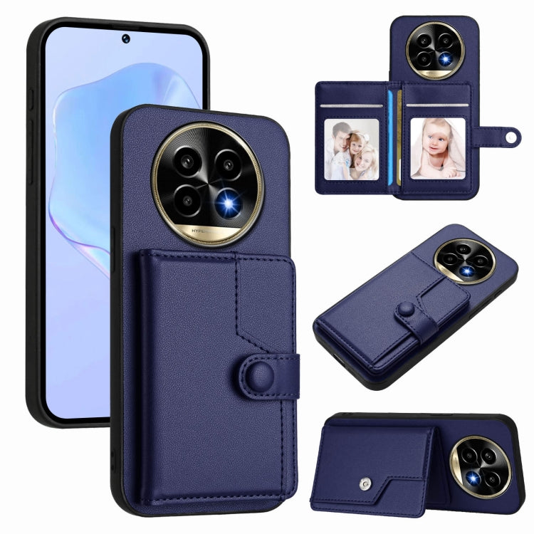 Button Card Bag RFID Anti-theft Phone Case, For Realme 14, For Realme 14 Pro+, For Realme 14 Pro, For Realme 13 Pro / 13 Pro+ 5G, For Realme GT Neo6 SE, For Realme 12 Pro+ / 12 Pro, For Realme 12+ 5G / P1 5G