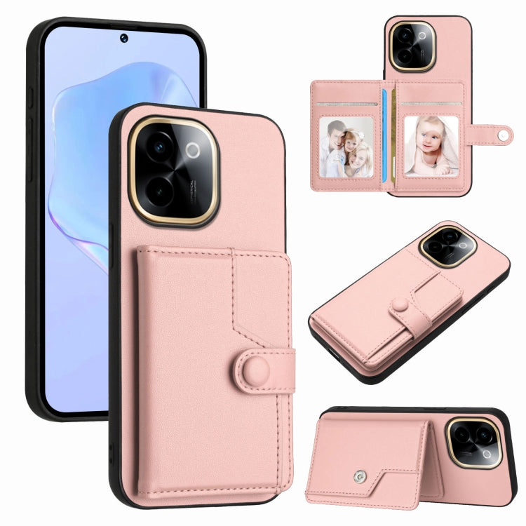Button Card Bag RFID Anti-theft Phone Case, For vivo X200s, For vivo Y29 4G / T4x / Y300t, For vivo V50 / V50e, For vivo X200 Ultra, For vivo V50 Lite 4G, For vivo Y39 5G / Y300i, For vivo Y200