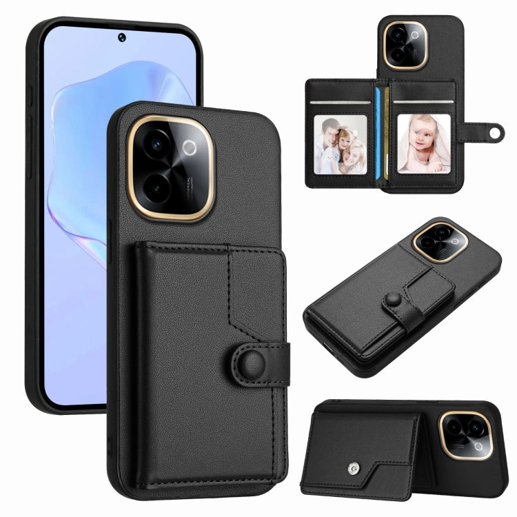 Button Card Bag RFID Anti-theft Phone Case, For vivo X200s, For vivo Y29 4G / T4x / Y300t, For vivo V50 / V50e, For vivo X200 Ultra, For vivo V50 Lite 4G, For vivo Y39 5G / Y300i, For vivo Y200