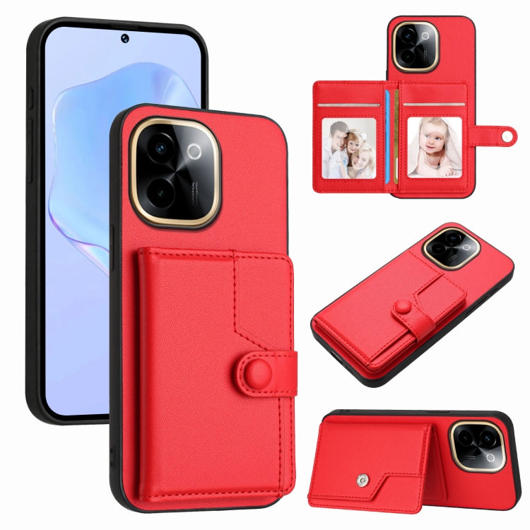 Button Card Bag RFID Anti-theft Phone Case, For vivo X200s, For vivo Y29 4G / T4x / Y300t, For vivo V50 / V50e, For vivo X200 Ultra, For vivo V50 Lite 4G, For vivo Y39 5G / Y300i, For vivo Y200