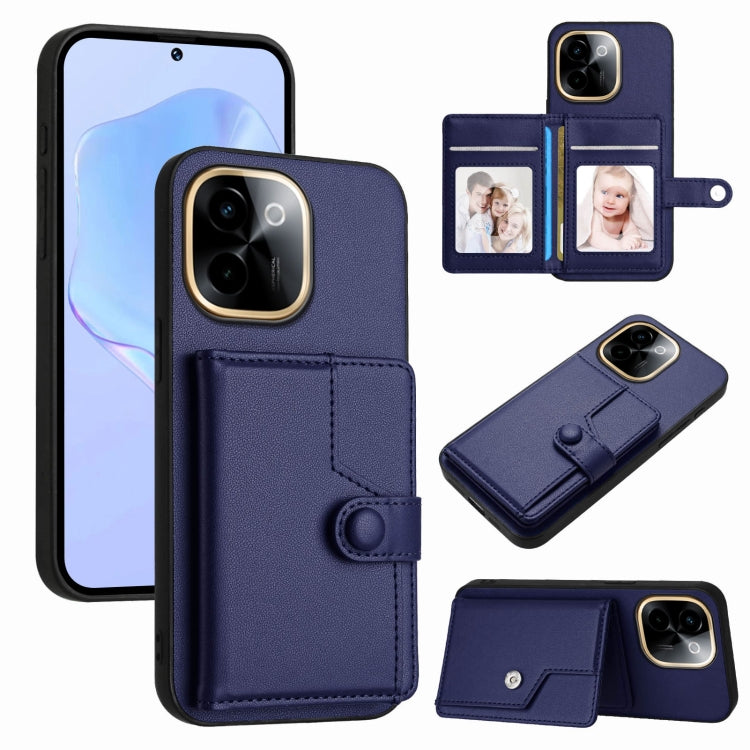 Button Card Bag RFID Anti-theft Phone Case, For vivo X200s, For vivo Y29 4G / T4x / Y300t, For vivo V50 / V50e, For vivo X200 Ultra, For vivo V50 Lite 4G, For vivo Y39 5G / Y300i, For vivo Y200