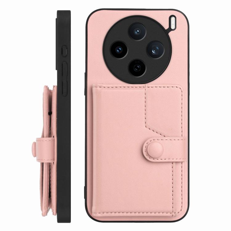 Button Card Bag RFID Anti-theft Phone Case, For vivo X200s, For vivo Y29 4G / T4x / Y300t, For vivo V50 / V50e, For vivo X200 Ultra, For vivo V50 Lite 4G, For vivo Y39 5G / Y300i, For vivo Y200