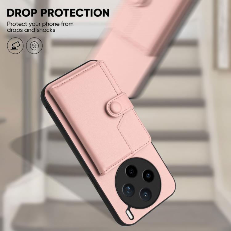 Button Card Bag RFID Anti-theft Phone Case, For vivo X200s, For vivo Y29 4G / T4x / Y300t, For vivo V50 / V50e, For vivo X200 Ultra, For vivo V50 Lite 4G, For vivo Y39 5G / Y300i, For vivo Y200