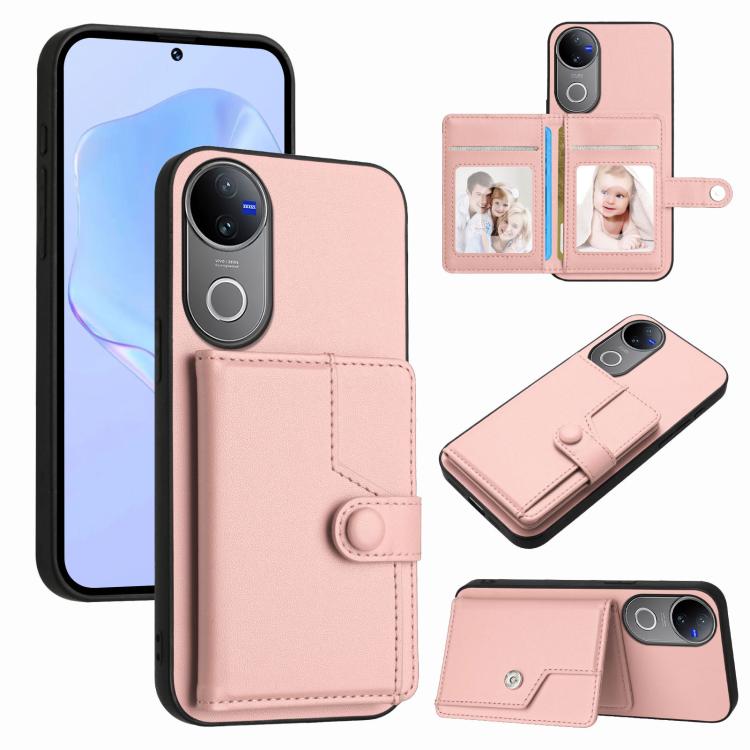 Button Card Bag RFID Anti-theft Phone Case, For vivo X200s, For vivo Y29 4G / T4x / Y300t, For vivo V50 / V50e, For vivo X200 Ultra, For vivo V50 Lite 4G, For vivo Y39 5G / Y300i, For vivo Y200