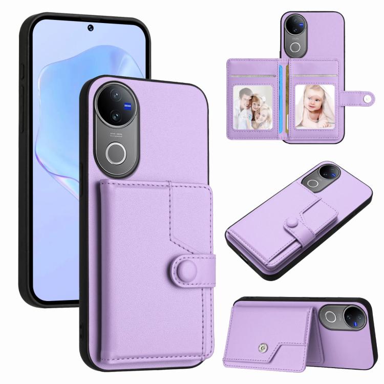 Button Card Bag RFID Anti-theft Phone Case, For vivo X200s, For vivo Y29 4G / T4x / Y300t, For vivo V50 / V50e, For vivo X200 Ultra, For vivo V50 Lite 4G, For vivo Y39 5G / Y300i, For vivo Y200
