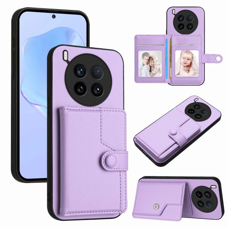 Button Card Bag RFID Anti-theft Phone Case, For vivo X200s, For vivo Y29 4G / T4x / Y300t, For vivo V50 / V50e, For vivo X200 Ultra, For vivo V50 Lite 4G, For vivo Y39 5G / Y300i, For vivo Y200