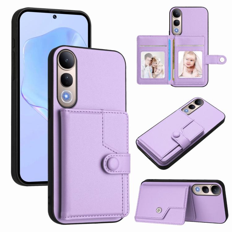 Button Card Bag RFID Anti-theft Phone Case, For vivo X200s, For vivo Y29 4G / T4x / Y300t, For vivo V50 / V50e, For vivo X200 Ultra, For vivo V50 Lite 4G, For vivo Y39 5G / Y300i, For vivo Y200