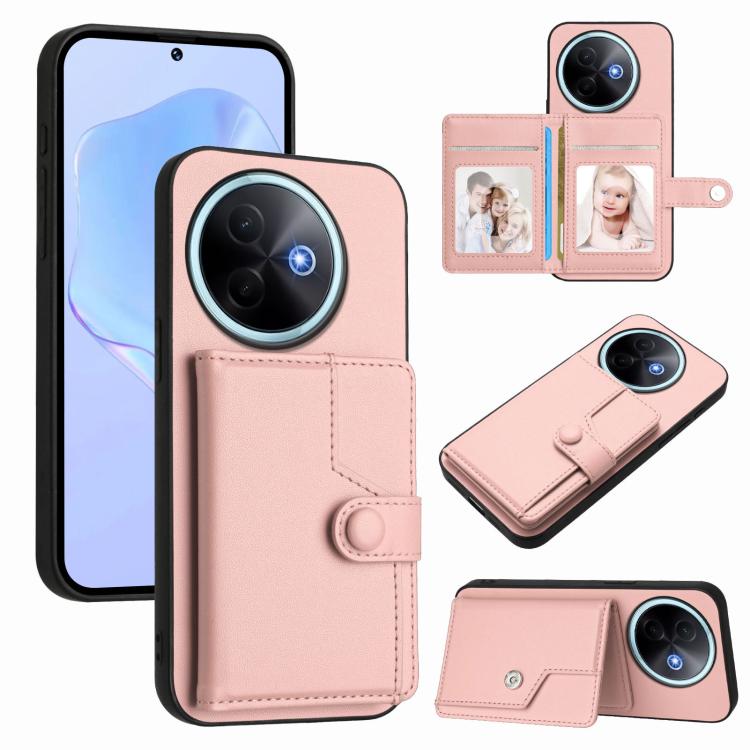 Button Card Bag RFID Anti-theft Phone Case, For vivo X200s, For vivo Y29 4G / T4x / Y300t, For vivo V50 / V50e, For vivo X200 Ultra, For vivo V50 Lite 4G, For vivo Y39 5G / Y300i, For vivo Y200