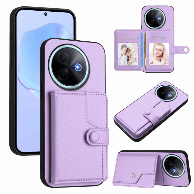 Button Card Bag RFID Anti-theft Phone Case, For vivo X200s, For vivo Y29 4G / T4x / Y300t, For vivo V50 / V50e, For vivo X200 Ultra, For vivo V50 Lite 4G, For vivo Y39 5G / Y300i, For vivo Y200
