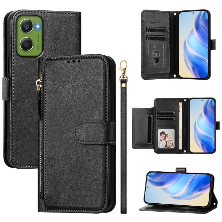 Multi-Card Slots Zipper Wallet Leather Phone Case, For Motorola Moto G47 5G / G37 / G37 Power 5G, For Motorola Moto G87 5G / G67 5G / G77 5G, For Motorola Edge 70 Pro 5G, For Motorola Moto X70 Air Pro / Signature 5G                                     ...