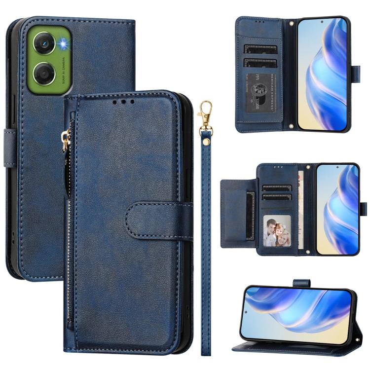 Multi-Card Slots Zipper Wallet Leather Phone Case, For Motorola Moto G47 5G / G37 / G37 Power 5G, For Motorola Moto G87 5G / G67 5G / G77 5G, For Motorola Edge 70 Pro 5G, For Motorola Moto X70 Air Pro / Signature 5G                                     ...