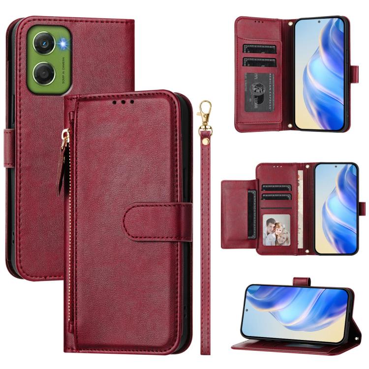 Multi-Card Slots Zipper Wallet Leather Phone Case, For Motorola Moto G47 5G / G37 / G37 Power 5G, For Motorola Moto G87 5G / G67 5G / G77 5G, For Motorola Edge 70 Pro 5G, For Motorola Moto X70 Air Pro / Signature 5G                                     ...