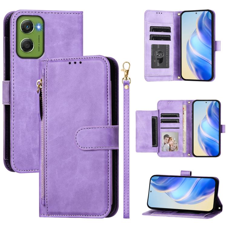 Multi-Card Slots Zipper Wallet Leather Phone Case, For Motorola Moto G47 5G / G37 / G37 Power 5G, For Motorola Moto G87 5G / G67 5G / G77 5G, For Motorola Edge 70 Pro 5G, For Motorola Moto X70 Air Pro / Signature 5G                                     ...