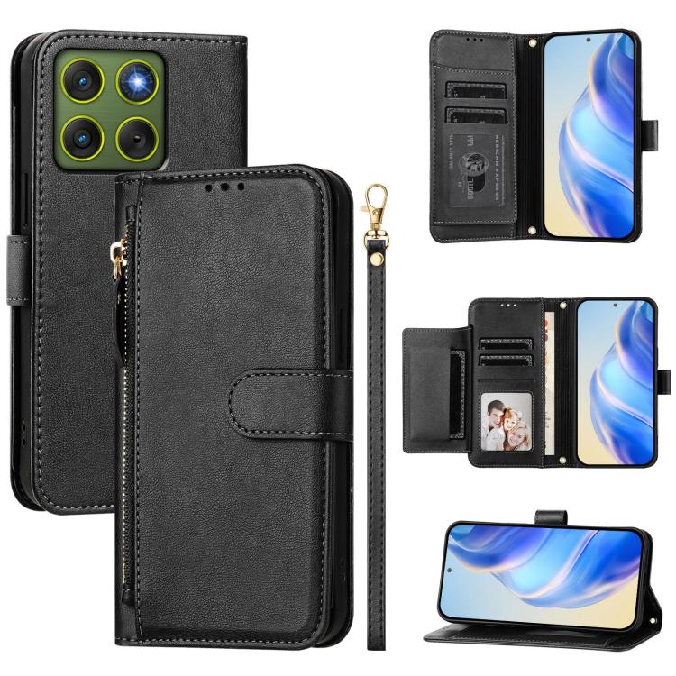 Multi-Card Slots Zipper Wallet Leather Phone Case, For Motorola Moto G47 5G / G37 / G37 Power 5G, For Motorola Moto G87 5G / G67 5G / G77 5G, For Motorola Edge 70 Pro 5G, For Motorola Moto X70 Air Pro / Signature 5G                                     ...