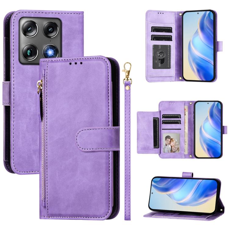 Multi-Card Slots Zipper Wallet Leather Phone Case, For Motorola Moto G47 5G / G37 / G37 Power 5G, For Motorola Moto G87 5G / G67 5G / G77 5G, For Motorola Edge 70 Pro 5G, For Motorola Moto X70 Air Pro / Signature 5G                                     ...