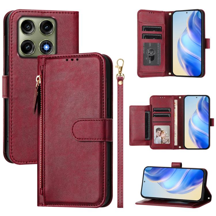 Multi-Card Slots Zipper Wallet Leather Phone Case, For Motorola Moto G Max / G87 / G77 / G67 5G, For Motorola Moto G47 5G / G37 / G37 Power 5G, For Motorola Edge 70 Pro 5G, For Motorola Moto X70 Air Pro / Signature 5G                                   ...