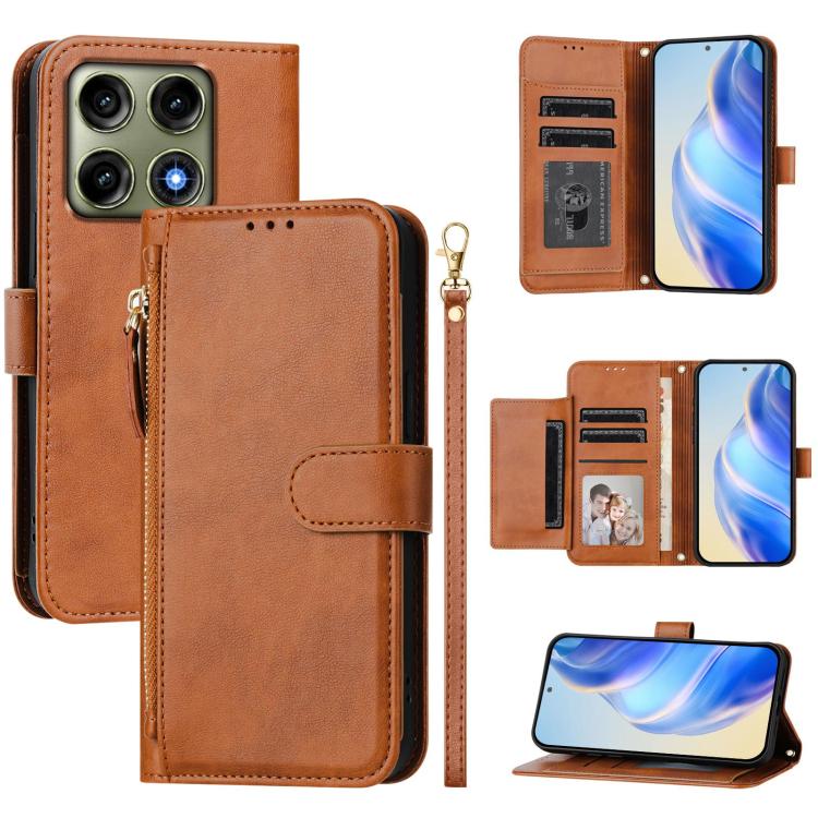 Multi-Card Slots Zipper Wallet Leather Phone Case, For Motorola Moto G Max / G87 / G77 / G67 5G, For Motorola Moto G47 5G / G37 / G37 Power 5G, For Motorola Edge 70 Pro 5G, For Motorola Moto X70 Air Pro / Signature 5G                                   ...