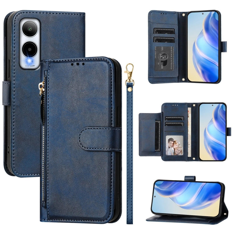 Multi-Card Slots Zipper Wallet Leather Phone Case, For Cricket Icon Plus 2026 / Icon 7 5G, For Cricket Icon 6