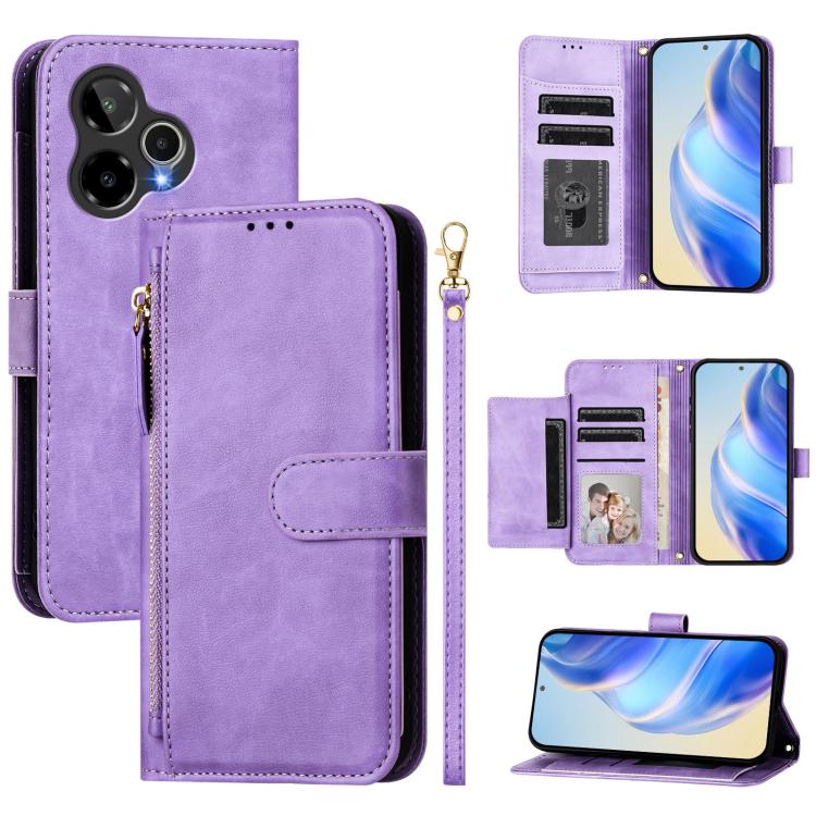 Multi-Card Slots Zipper Wallet Leather Phone Case, For Cricket Icon Plus 2026 / Icon 7 5G, For Cricket Icon 6
