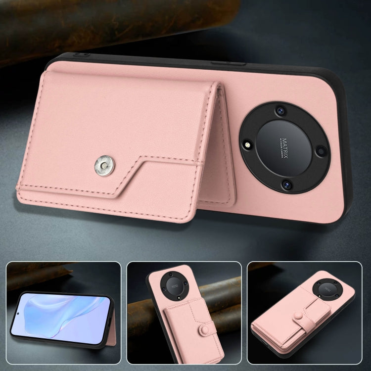Button Card Bag RFID Anti-theft Phone Case, For Honor X9a / Magic5 Lite