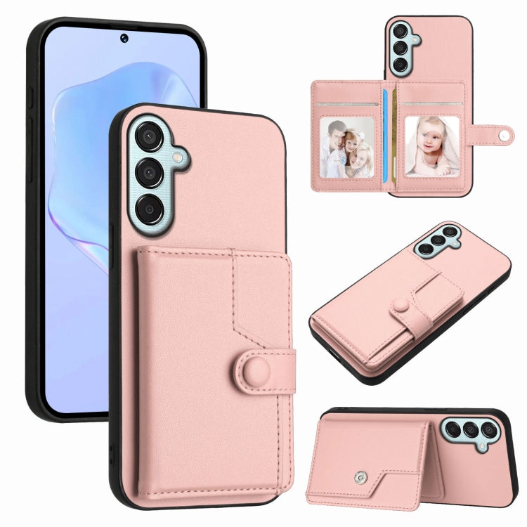 Button Card Bag RFID Anti-theft Phone Case, For Samsung Galaxy M56 5G, For Samsung Galaxy M16 5G / F16 5G, For Samsung Galaxy M06 5G / F06 5G, For Samsung Galaxy M35, For Samsung Galaxy M55 / C55 5G, For Samsung Galaxy M15 / F15
