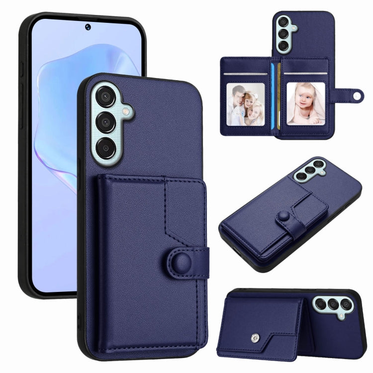 Button Card Bag RFID Anti-theft Phone Case, For Samsung Galaxy M56 5G, For Samsung Galaxy M16 5G / F16 5G, For Samsung Galaxy M06 5G / F06 5G, For Samsung Galaxy M35, For Samsung Galaxy M55 / C55 5G, For Samsung Galaxy M15 / F15