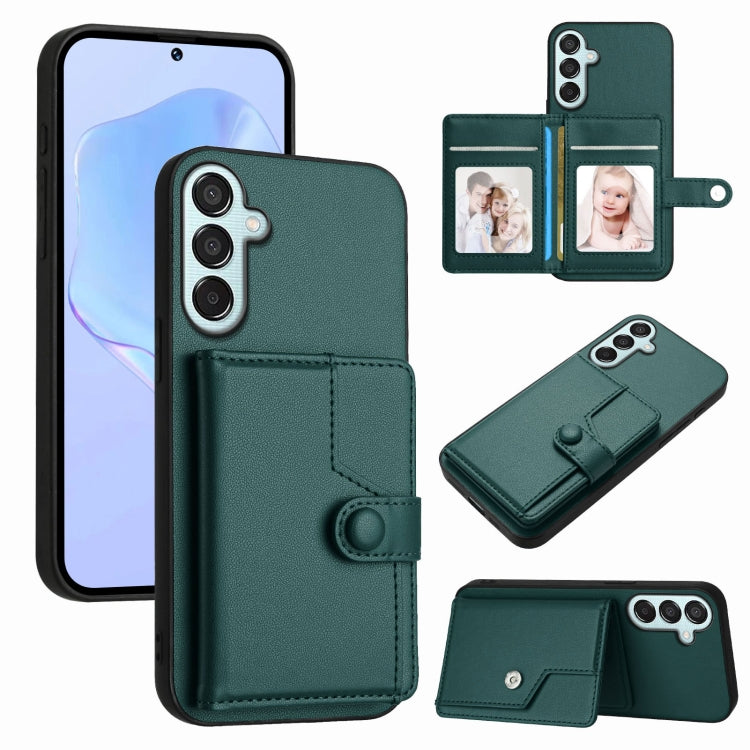 Button Card Bag RFID Anti-theft Phone Case, For Samsung Galaxy M56 5G, For Samsung Galaxy M16 5G / F16 5G, For Samsung Galaxy M06 5G / F06 5G, For Samsung Galaxy M35, For Samsung Galaxy M55 / C55 5G, For Samsung Galaxy M15 / F15
