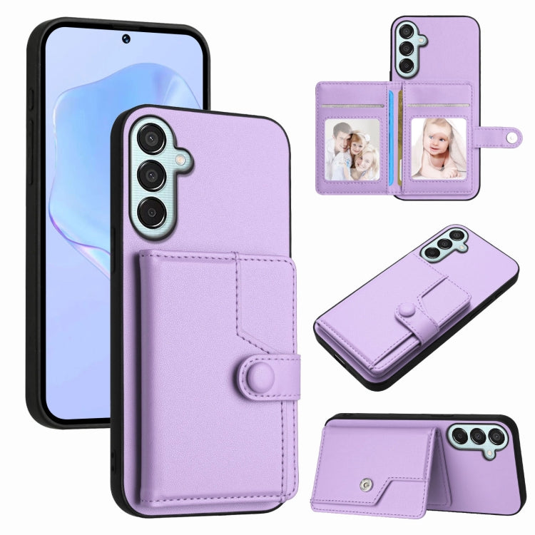Button Card Bag RFID Anti-theft Phone Case, For Samsung Galaxy M56 5G, For Samsung Galaxy M16 5G / F16 5G, For Samsung Galaxy M06 5G / F06 5G, For Samsung Galaxy M35, For Samsung Galaxy M55 / C55 5G, For Samsung Galaxy M15 / F15