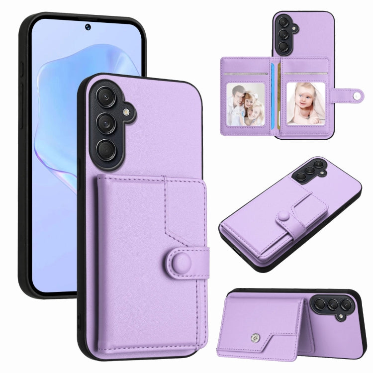 Button Card Bag RFID Anti-theft Phone Case, For Samsung Galaxy M56 5G, For Samsung Galaxy M16 5G / F16 5G, For Samsung Galaxy M06 5G / F06 5G, For Samsung Galaxy M35, For Samsung Galaxy M55 / C55 5G, For Samsung Galaxy M15 / F15
