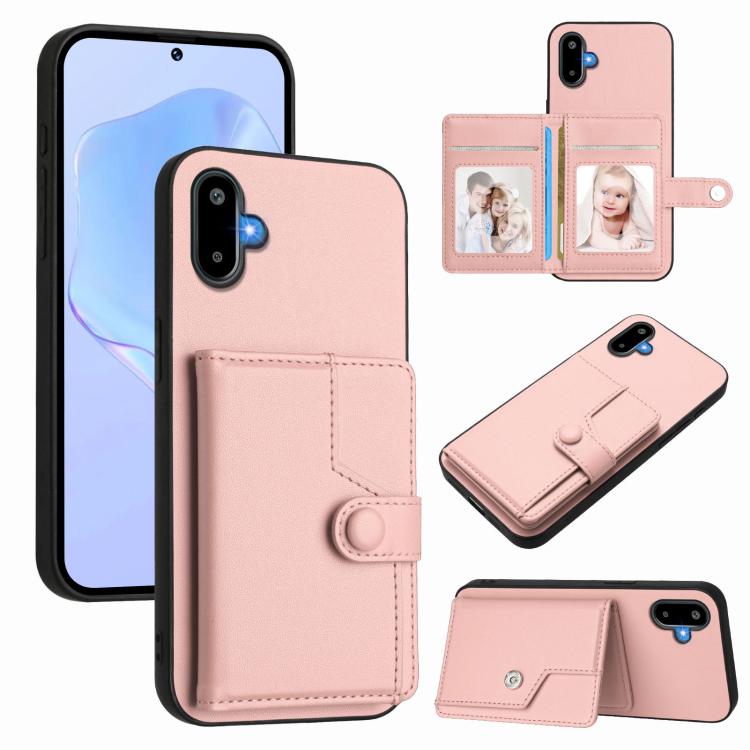 Button Card Bag RFID Anti-theft Phone Case, For Samsung Galaxy M56 5G, For Samsung Galaxy M16 5G / F16 5G, For Samsung Galaxy M06 5G / F06 5G, For Samsung Galaxy M35, For Samsung Galaxy M55 / C55 5G, For Samsung Galaxy M15 / F15