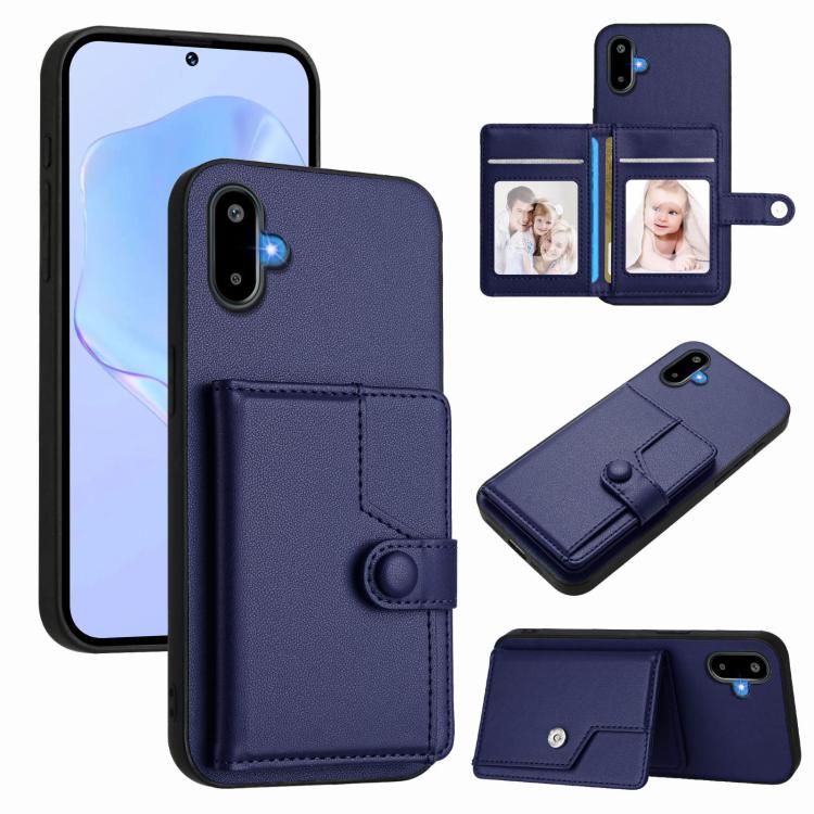 Button Card Bag RFID Anti-theft Phone Case, For Samsung Galaxy M56 5G, For Samsung Galaxy M16 5G / F16 5G, For Samsung Galaxy M06 5G / F06 5G, For Samsung Galaxy M35, For Samsung Galaxy M55 / C55 5G, For Samsung Galaxy M15 / F15