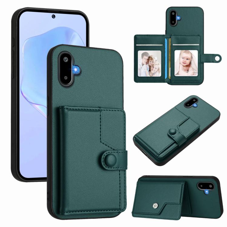 Button Card Bag RFID Anti-theft Phone Case, For Samsung Galaxy M56 5G, For Samsung Galaxy M16 5G / F16 5G, For Samsung Galaxy M06 5G / F06 5G, For Samsung Galaxy M35, For Samsung Galaxy M55 / C55 5G, For Samsung Galaxy M15 / F15