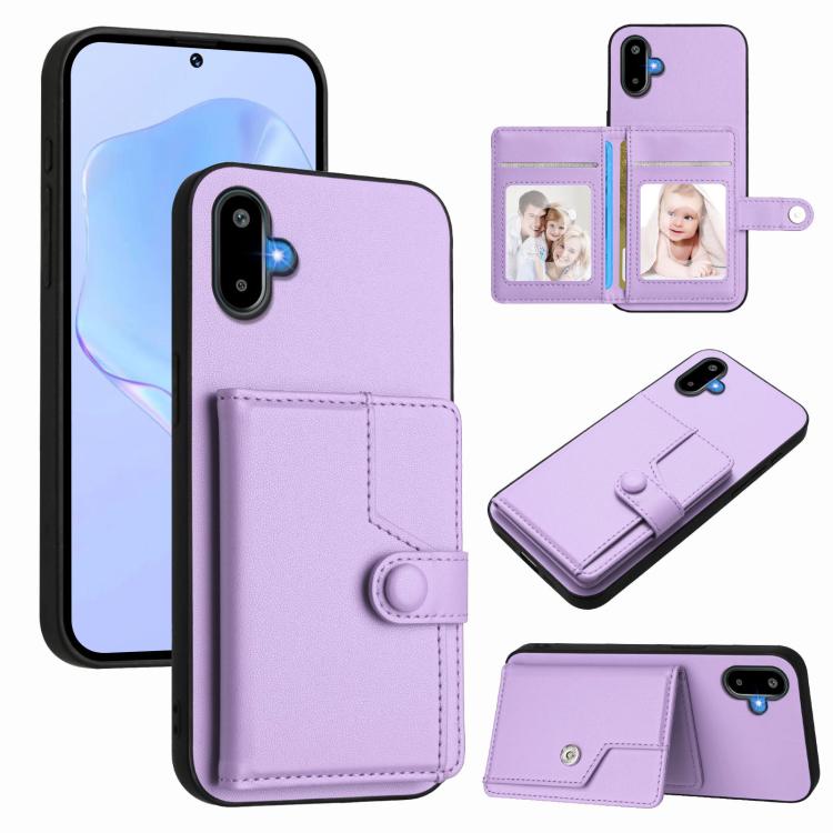 Button Card Bag RFID Anti-theft Phone Case, For Samsung Galaxy M56 5G, For Samsung Galaxy M16 5G / F16 5G, For Samsung Galaxy M06 5G / F06 5G, For Samsung Galaxy M35, For Samsung Galaxy M55 / C55 5G, For Samsung Galaxy M15 / F15