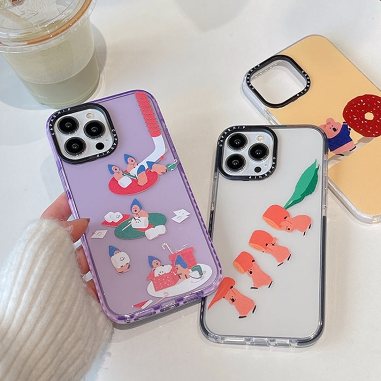 Simple Illustration Pattern Full Coverage Phone Case, For iPhone 14 Plus