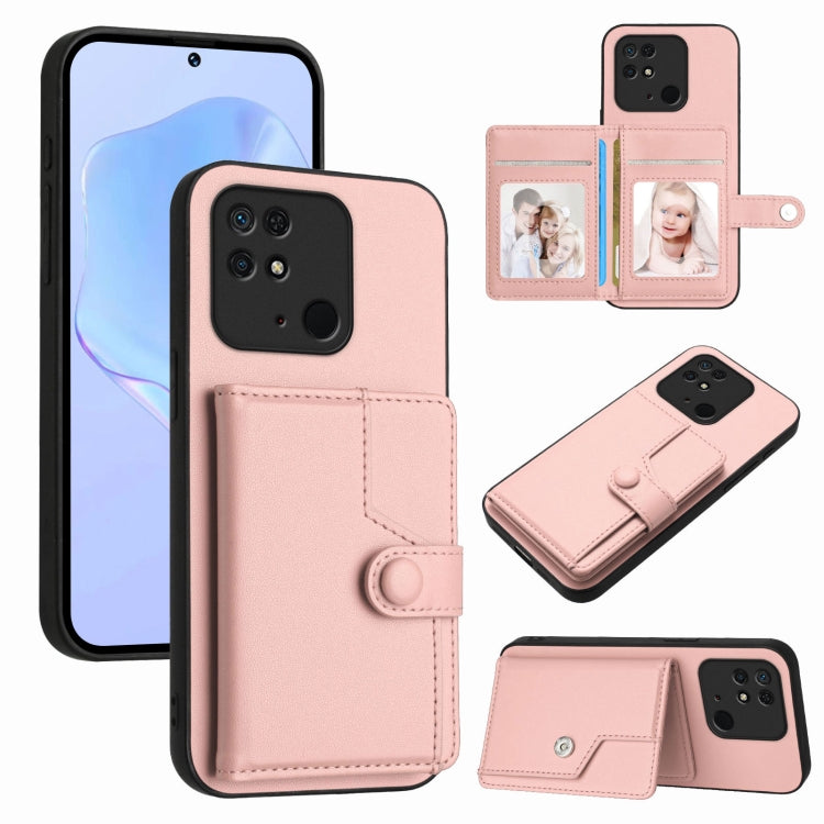 Button Card Bag RFID Anti-theft Phone Case, For Redmi Note 12 4G Global, For Redmi Note 12 Pro+ Global, For Redmi Note 12 Pro 5G Global, For Redmi Note 12 Pro Speed, For Redmi Note 12 5G Global, For Redmi 12C / 11A, For Redmi 10C