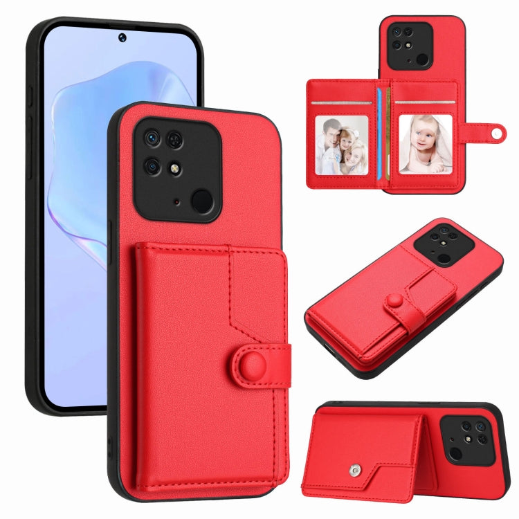 Button Card Bag RFID Anti-theft Phone Case, For Redmi Note 12 4G Global, For Redmi Note 12 Pro+ Global, For Redmi Note 12 Pro 5G Global, For Redmi Note 12 Pro Speed, For Redmi Note 12 5G Global, For Redmi 12C / 11A, For Redmi 10C
