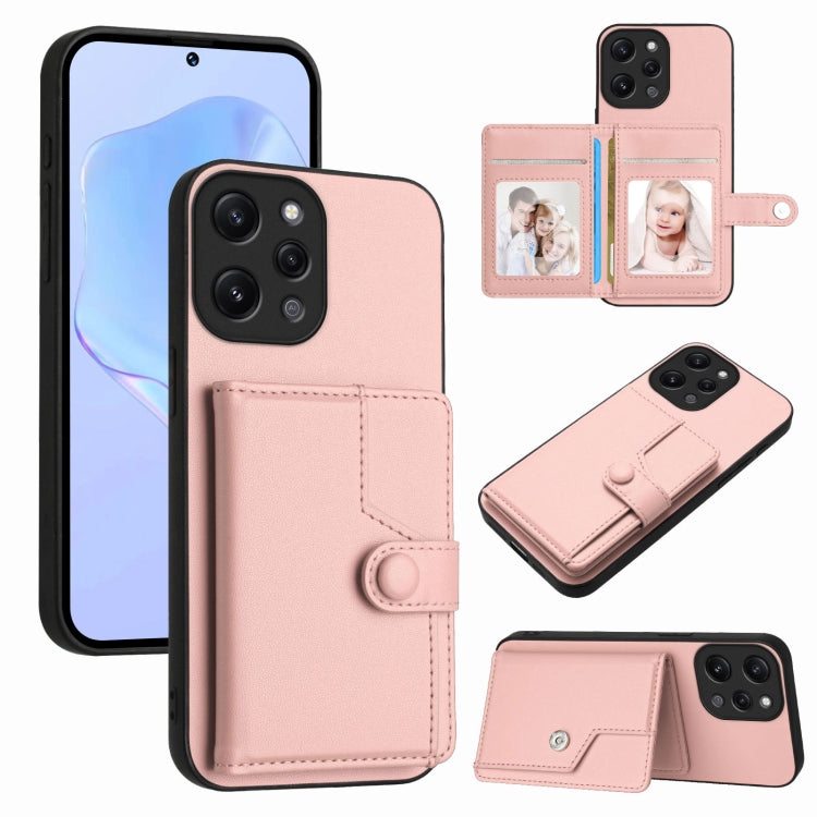 Button Card Bag RFID Anti-theft Phone Case, For Redmi Note 13 Pro 5G, For Redmi 13C 4G Global, For Redmi Note 13 5G, For Redmi Note 13 Pro+, For Redmi 12 4G Global, For Redmi Note 12 Turbo, For Redmi K60 / K60 Pro, For Redmi Note 12S 4G Global