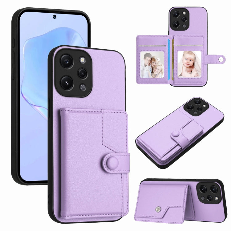 Button Card Bag RFID Anti-theft Phone Case, For Redmi Note 13 Pro 5G, For Redmi 13C 4G Global, For Redmi Note 13 5G, For Redmi Note 13 Pro+, For Redmi 12 4G Global, For Redmi Note 12 Turbo, For Redmi K60 / K60 Pro, For Redmi Note 12S 4G Global