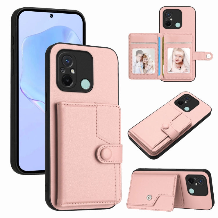Button Card Bag RFID Anti-theft Phone Case, For Redmi Note 12 4G Global, For Redmi Note 12 Pro+ Global, For Redmi Note 12 Pro 5G Global, For Redmi Note 12 Pro Speed, For Redmi Note 12 5G Global, For Redmi 12C / 11A, For Redmi 10C